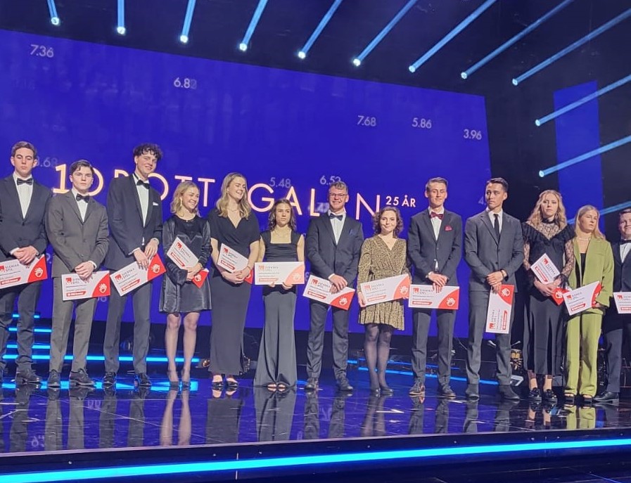 Jesper Johansson, JTH-student, tilldelades elitidrottsstipendiet på Idrottsgalan i Friends Arena.