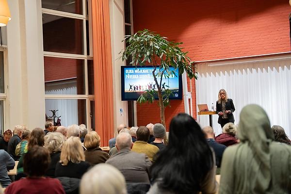 Audience and speakers at JU LIVE from last fall.